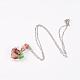 Heart Glass Wishing Bottle Pendant Necklaces and Dangle Earrings Jewelry Sets SJEW-JS00883-02-2
