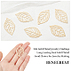 BENECREAT 30Pcs 24K Gold Plated Hollow Filigree Leaf Charms Tree Metal Leaf Crafts Pendant for Jewelry Making DIY Craft Earring Accessories KK-BC0004-93-3