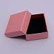 紙箱  スナップカバー  スポンジマット付き  リングボックス  正方形  ピンク  5x5x3.1cm CON-WH0076-61A-2