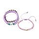 Ensemble de bracelet extensible de perles rondes au chalumeau mauvais œil fait à la main pour les femmes adolescentes BJEW-JB07001-1