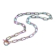 Placcatura ionica (ip) 304 collane a catena con graffetta in acciaio inossidabile NJEW-O124-01MU-2