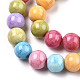 Opaque Crackle Glass Round Beads Strands GLAA-T031-10mm-01D-2