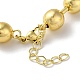 Collares de cadena de bolas de latón chapado en estante para mujer NJEW-G102-01E-G-3