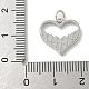 Подвески в виде сердечек из натуральной белой ракушки из латуни с соединительными кольцами KK-S522-08E-P-3