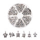 Pandahall elite 90 pz 6 stili stile tibetano tartaruga marina forma lega pendenti fascino spacer perline per braccialetto collana gioielli fai da te artigianato TIBEP-PH0004-96AS-1