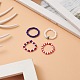 4Pcs 4 Style Independence Day Glass Seed Stretch Finger Rings Set with Brass Star Beaded for Women RJEW-TA00065-2