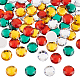 FINGERINSPIRE 48Pcs 30mm Flat Back Round Acrylic Rhinestone Stick On Plastic Gems Red Green Clear Yellow Self Adhesive Jewels Embelishments for Cosplay Costume Jewelry Making Christmas Decor STIC-FG0001-04-1