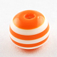 Bubblegum reronda abalorios de la bola de resina de rayas X-RESI-Q106-20mm-02-1