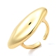 Rack Plating Brass Twist Horse Eye Open Cuff Ring for Women RJEW-A016-01G-3