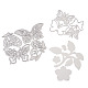 Pochoirs de découpe en acier au carbone à cadre de fleurs et de feuilles et de papillons DIY-TA0002-88-2