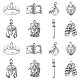 80 pièces 8 styles pendentifs en alliage de style tibétain TIBEP-CJ0003-32-1