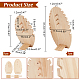 Soportes de exhibición de pulsera desmontables de hoja ovalada de madera de 2 tamaño BDIS-WH0003-22-2