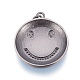 真鍮製マイクロパヴェキュービックジルコニアペンダント  エナメル  長持ちメッキ  笑顔でフラットラウンド  鉛フリー＆ニッケルフリー＆カドミウムフリー  ガンメタ色  ミックスカラー  29x25x5.5mm  穴：3mm KK-O110-08B-NR-3
