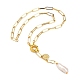 Collares de lazo de perlas keshi de perlas barrocas naturales NJEW-JN03042-5