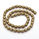 Frosted Oval Shell Pearl Bead Strands BSHE-M010-20-2