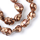 Hebras de perlas keshi de perlas barrocas naturales PEAR-R018-05-2