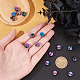 Nbeads 30 pièces placage en rack arc-en-ciel couleur alliage perles européennes PALLOY-NB0003-87-3