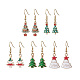 5 пара 5 стилей серьги с подвесками из сплава «Рождественская елка» и эмали EJEW-JE05828-1