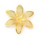 真鍮製ビーズキャップ  鉄のパーツと  エッチングされた金属装飾  花  ゴールドカラー  40x35x5mm  穴：2mm KKC-A001-01G-1