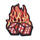 機械刺繍布地手縫い/アイロンワッペン  マスクと衣装のアクセサリー  アップリケ  バックパック用  服  サイコロで火をつける  レッド  57x46x1.7mm DIY-M009-12-1