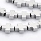 Electroplate Non-magnetic Synthetic Hematite Greek Cross Beads Strands G-P061-33-1