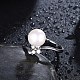 Elegante concha de latón perla anillos de dedo RJEW-BB23123-8-4