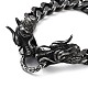 304 bracciale a catena a maglie cubane con design a testa di drago in acciaio inossidabile per uomo e donna BJEW-D031-19B-2