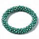 Bracelets extensibles en perles de verre opaques facettées BJEW-S144-002D-01-2