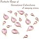 PandaHall Elite 20pcs 2 Size Faceted Teardrops Crystal Pearl Pink Glass Pendants Charms Drop Glass Dangle for Necklace Jewelry Making GLAA-PH0007-31-4