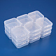 BENECREAT 18 pack Square Clear Plastic Bead Storage Containers Box Case with Flip-Up Lids for Items CON-BC0004-52-4