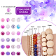 PH PandaHall 600pcs Purple Glass Beads 8mm 24 Styles Transparent Painted Beads Round Spacer Loose Beads Craft Beads for Friendship Bracelets GLAA-PH0002-47C-2
