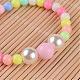 Rondes acryliques opaques bracelets de perles extensibles pour enfants BJEW-JB02306-2