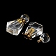天然水晶香水瓶ペンダント  黄金のトーンステンレス鋼のパーツと  エッセンシャル オイル ディフューザー チャーム  ジュエリー作りのための  33~34.5x16.5x10.5~11.5mm  穴：2mm G-A026-13B-3