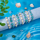 Dicosmetic 8pcs 2 colori tinti braccialetti elastici con perline di tartaruga turchese sintetica per donna BJEW-DC0001-04-5