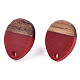 Fornituras de aretes de resina opaca y madera de nogal MAK-N032-006A-B01-2