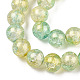 Chapelets de perles en verre craquelé peint X1-DGLA-R053-03F-3
