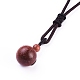 Synthetic Goldstone Pendant Necklaces NJEW-P241-A13-3