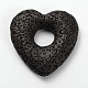 Synthetic Lava Rock Big Heart Pendants G-O025-06A-1
