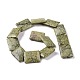 Cordón natural serpentina / verde cuentas de piedra hebras G-P469-01-3