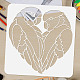 ペット中空アウト図面絵画ステンシル  DIYスクラップブック用  フォトアルバム  鳥の模様  30x30cm DIY-WH0391-0425-3