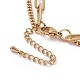 Placcatura sottovuoto 304 collana di collane multistrato a doppia catena in acciaio inossidabile con perle di plastica perline da donna STAS-E155-01G-3