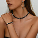 Сплав с гагатовым стразами цепочка ожерелье и серьги-кольца и браслет FS-WG9D127-02-2