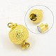 Brass Textured Magnetic Clasps for Jewelry Making KK-K103-05G-LF-1