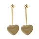 Серьги-гвоздики в форме сердечка из латуни&nbsp;LS-EJEW-A121-19B-03-3