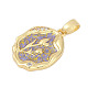 Латунные микро проложить кубического циркония подвески KK-U068-10G-03-2