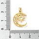 Brass Micro Pave Clear Cubic Zirconia with Glass Pendants KK-G483-02G-3