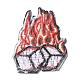機械刺繍布地手縫い/アイロンワッペン  マスクと衣装のアクセサリー  アップリケ  バックパック用  服  サイコロで火をつける  レッド  57x46x1.7mm DIY-M009-12-2