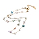 Collier de chaîne de perles de copeaux de pierres précieuses naturelles et synthétiques mélangées NJEW-G124-01A-1