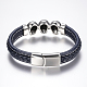 Men's Braided Leather Cord Bracelets BJEW-H559-18-4
