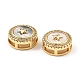 Brass Micro Pave Clear Cubic Zirconia Slide Charms KK-K342-09G-06-3